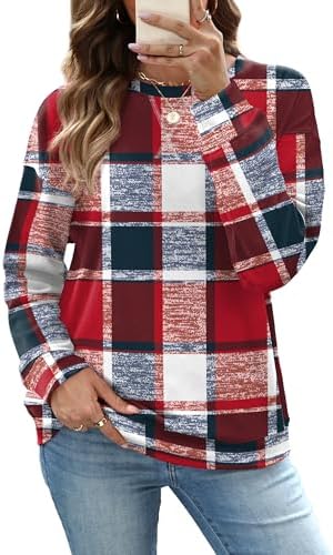 Women's Crew Neck Sweatshirt Loose Pullover Long Sleeve Shirts Soft Tops for Women Fall Clothes 2025
